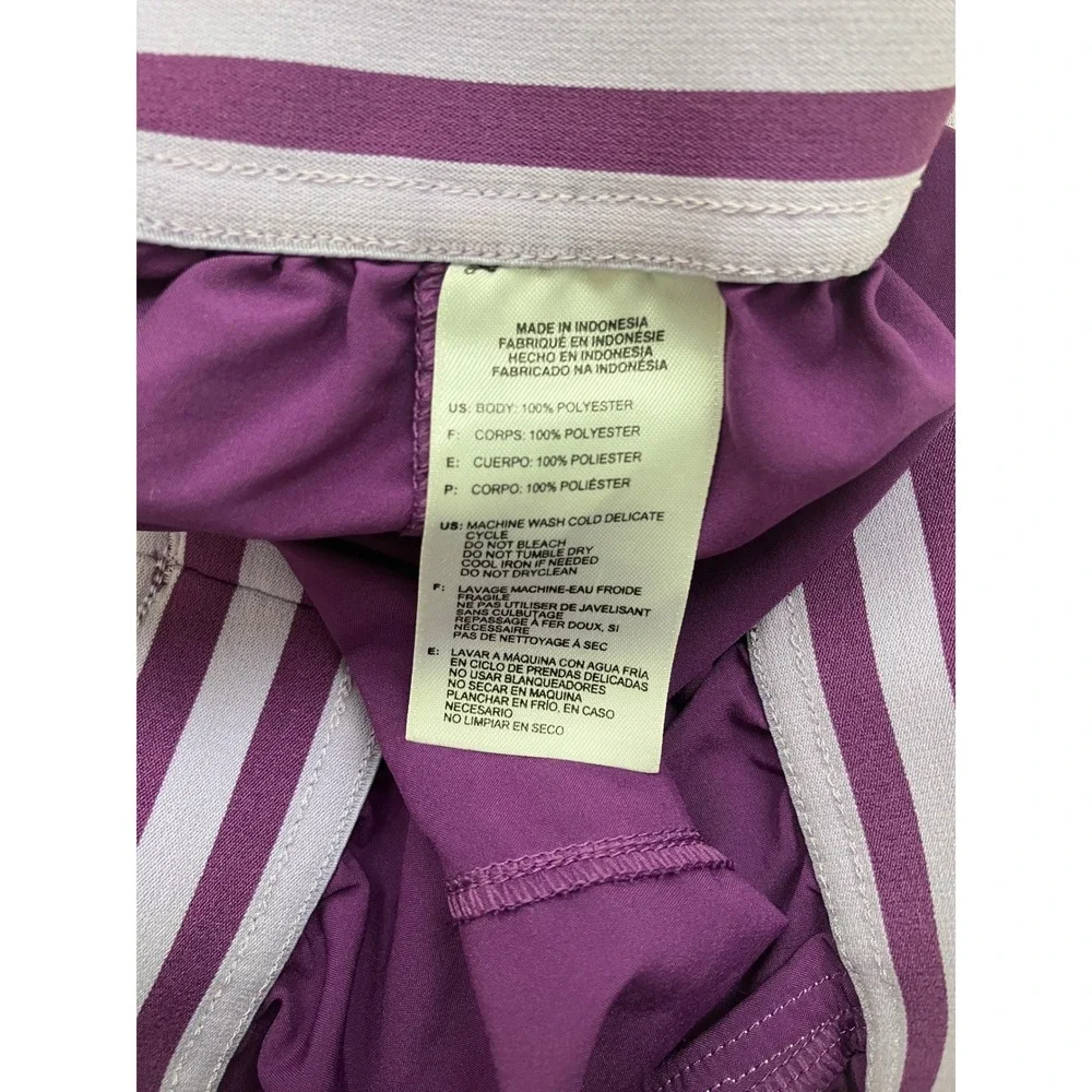 Adidas Womens Purple‎ Running Shorts Neon Yellow Trim Mesh Panels Size Small